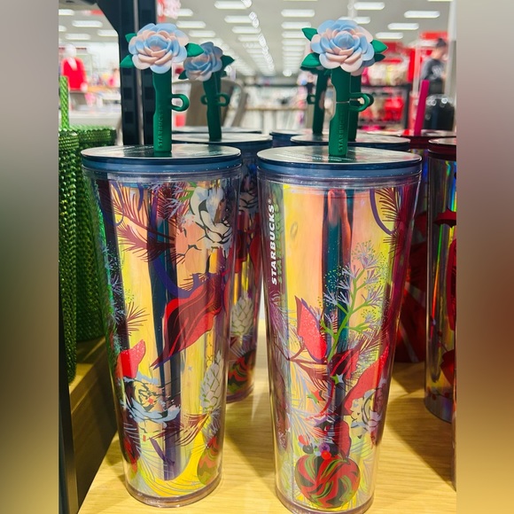 Starbucks Rose Silicone Topper Cup Iridescent Tumbler Venti New 2023 Holiday New - Picture 8 of 16